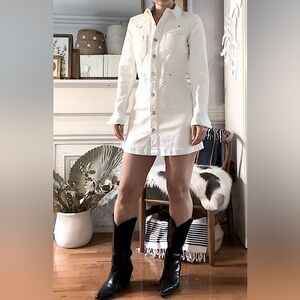 ZARA White Denim Dress Size Small